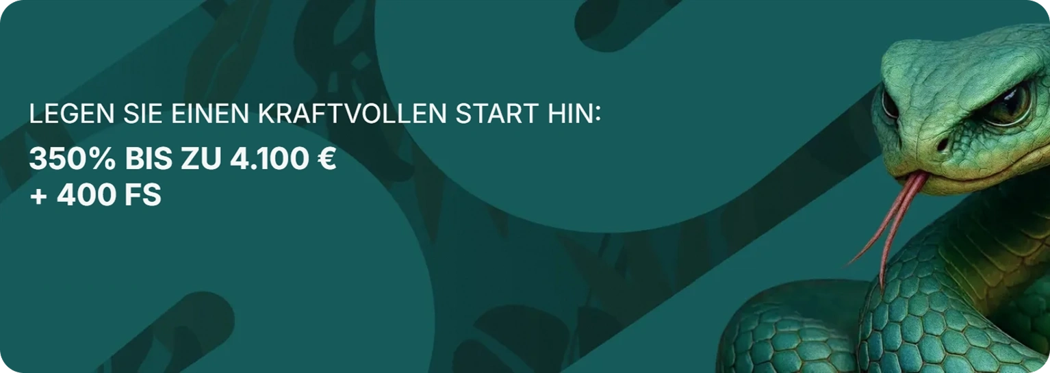 Spinaconda Casino Startbanner mit Willkommensbonus